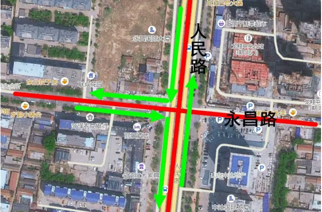 新增康庄路(人民路至振兴路)路段由西向东单行道,非机动车可以双向