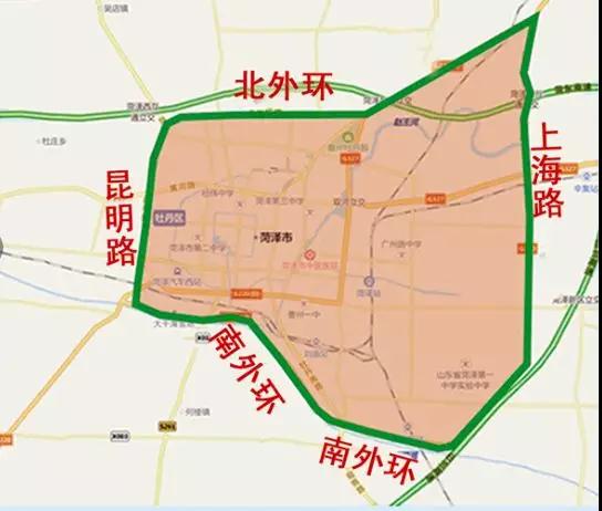 南至南外环(不含),东至上海路(不含),北至北外环(不含),西至昆明路(不