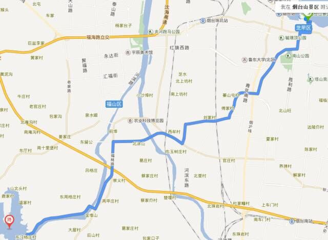 骑行线路:南大街——福山区——门楼镇——门楼水库,单程40公里.