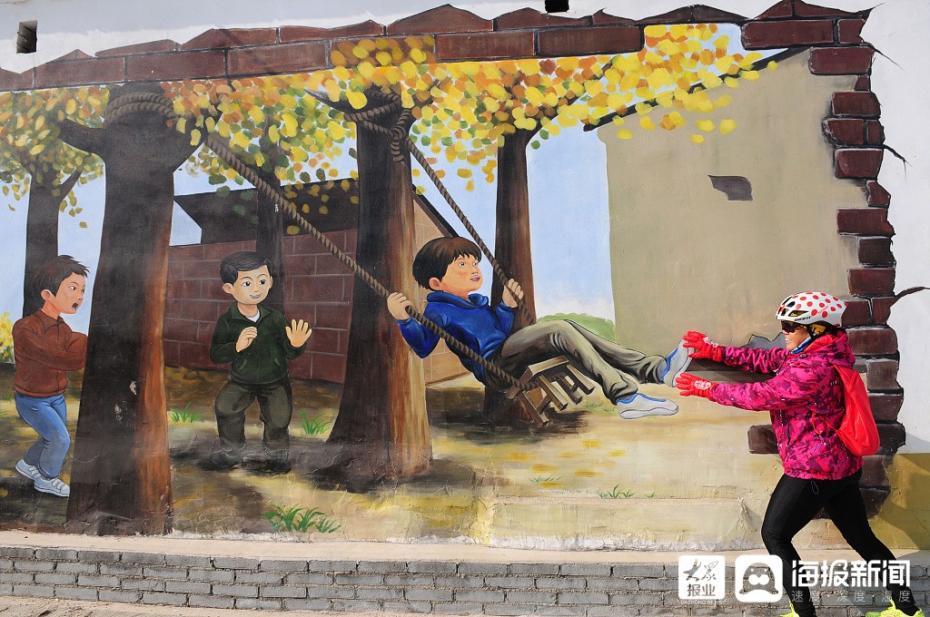 聊城东阿乡村3d墙绘引游客观赏拍照
