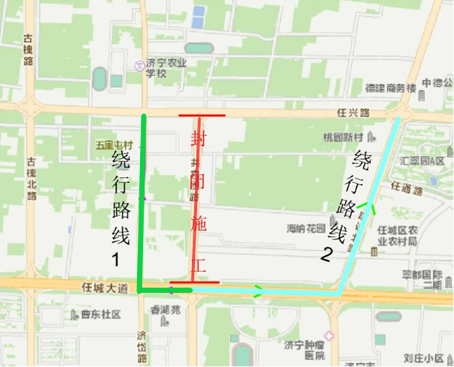 注意绕行!济宁共青团路北延高铁连接线项目道路封闭施工