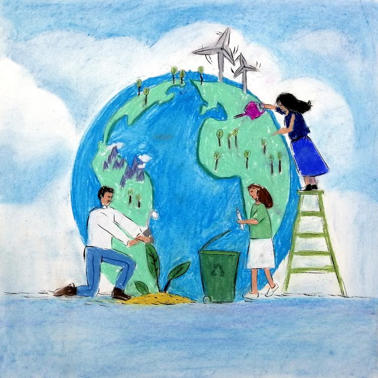 青岛市第52个"世界地球日"绘画大赛获奖作品选登(一)