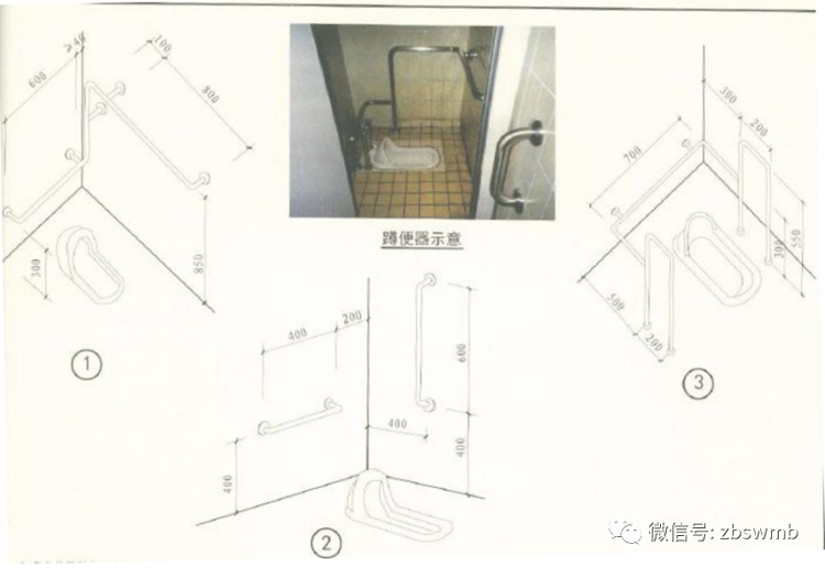 带扶手坐便器示例