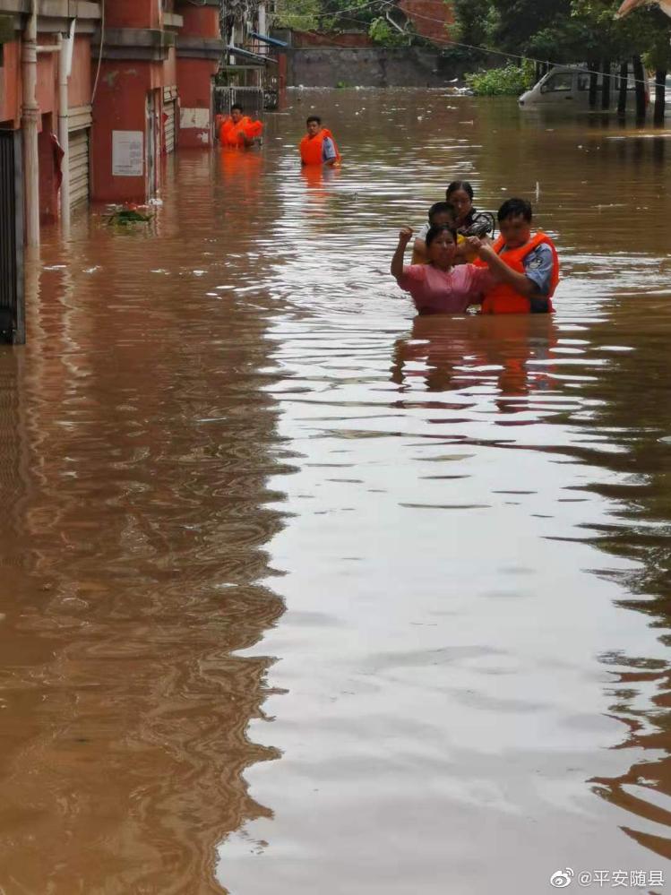 湖北随州暴雨致多地内涝乡镇积水淹没一楼