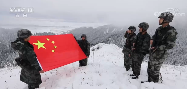 我为祖国守边防西北边关踏雪巡逻祖国边防线