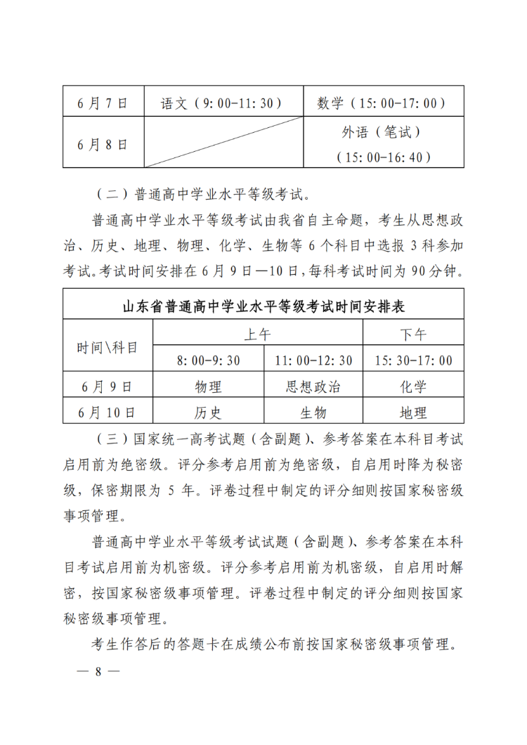 山东夏季高考春季高考考试时间定啦录取批次设置分数线划定及志愿设置