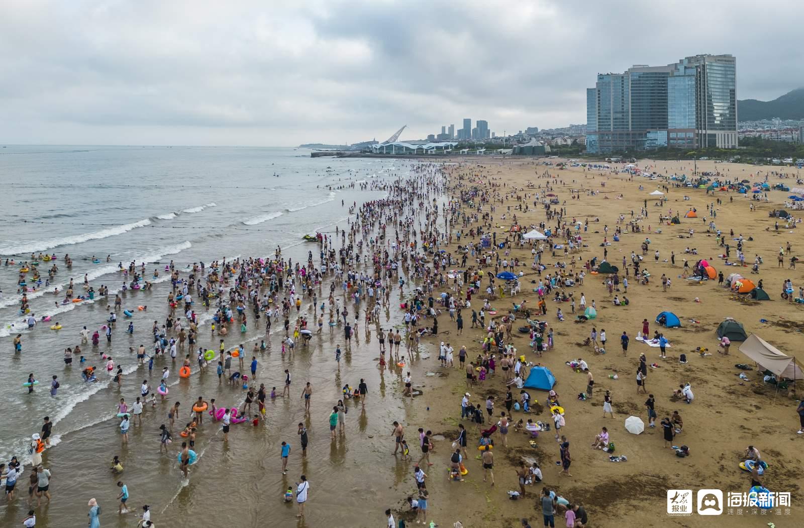 青岛大海海水浴场图片