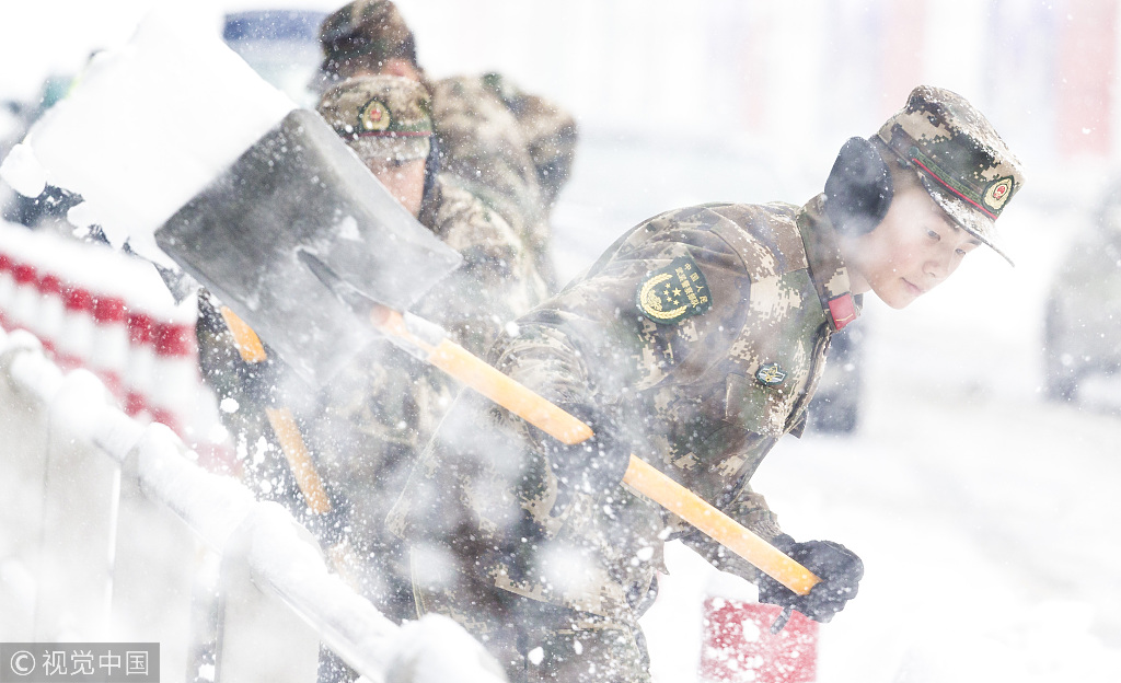 子弟兵雪景图片图片