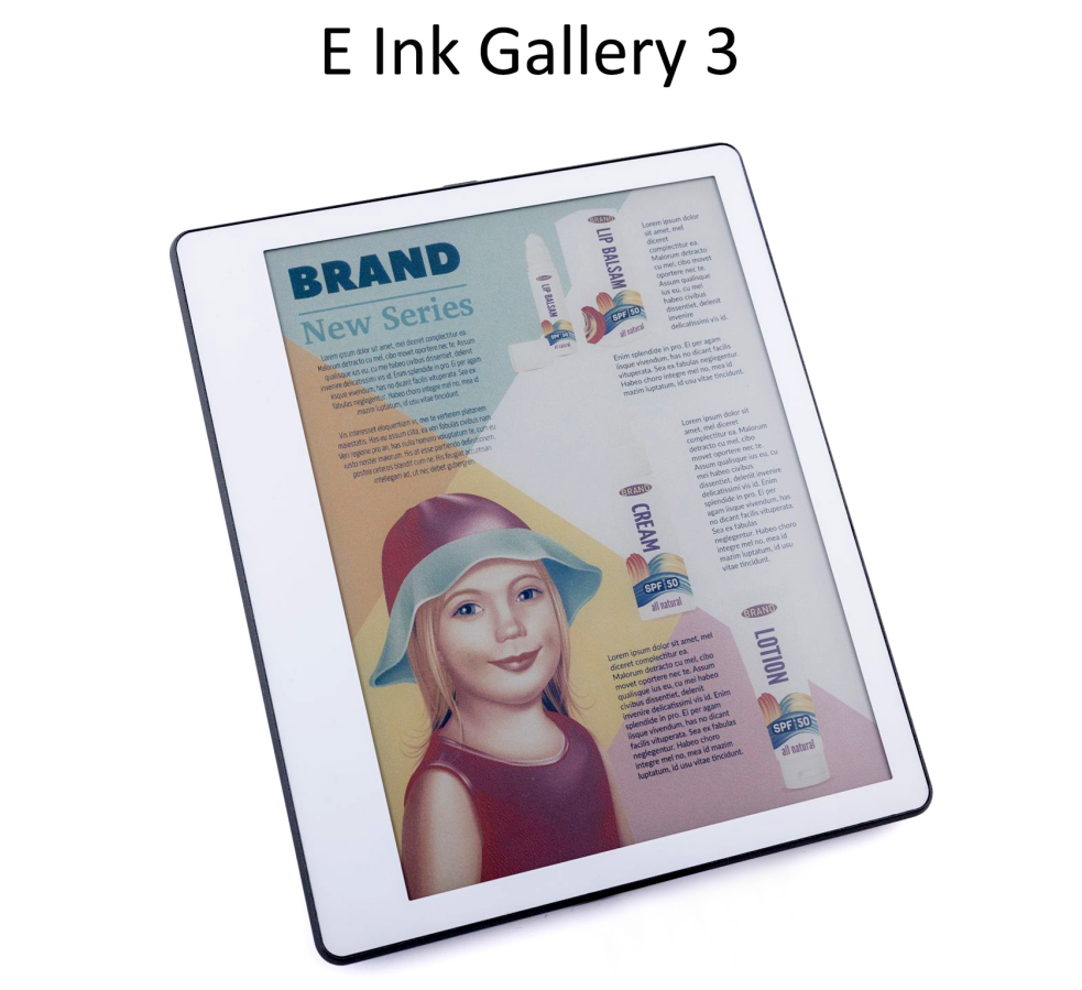 EInk元太科技推出EInkGalleryTM3全彩电子纸技术