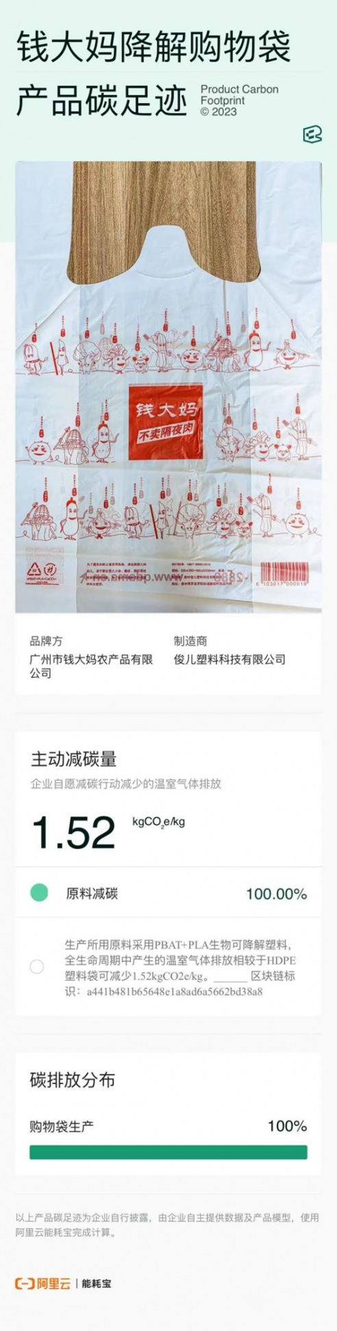 加盟店使用降解开云（kaiyun.com）塑料袋｜钱大妈探索可持续发展新路径(图1)