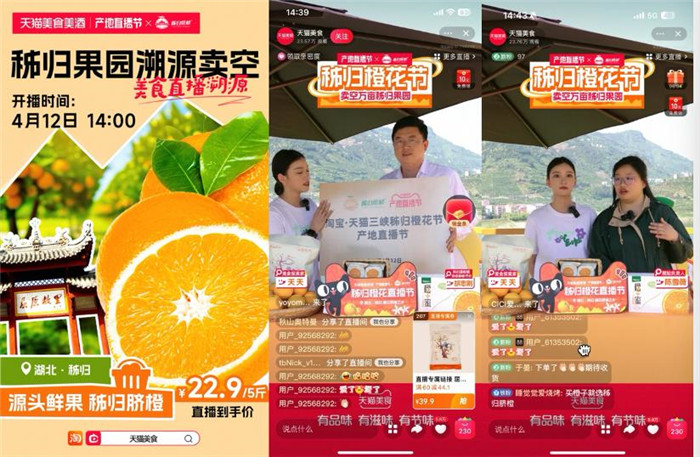 湖北秭归：淘宝天猫直播助农兴产业，共绘“中国脐橙之乡”振兴画卷