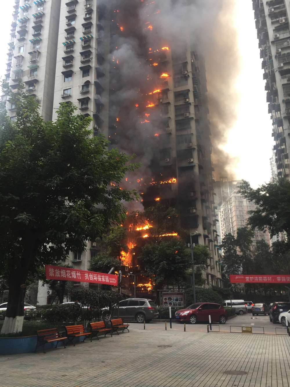 重庆加州花园小区火灾图片