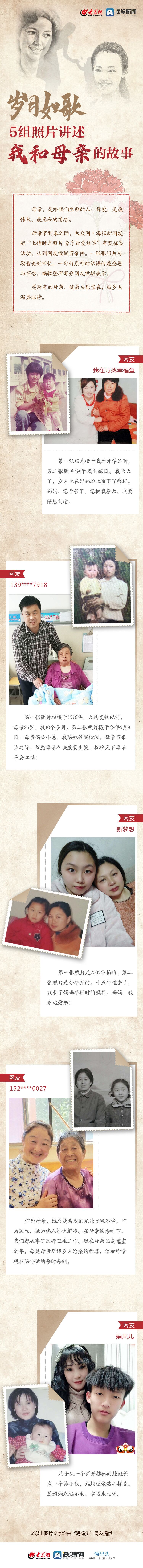 大众网·海报新闻5组照片讲述我和母亲的故事，母亲节丨岁月如歌