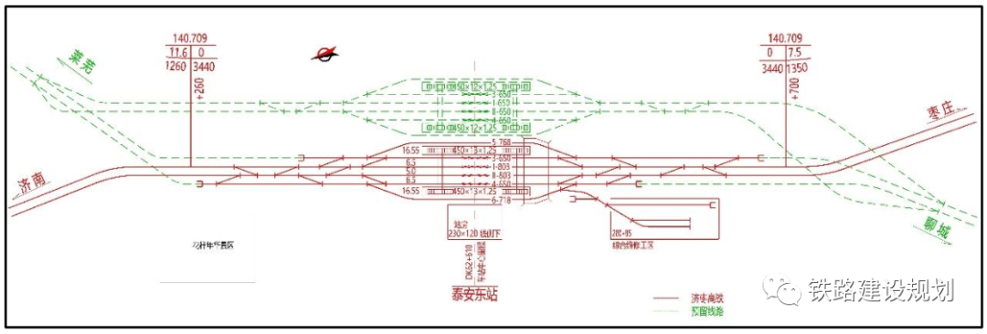 泰安东站平面布置图▼       4,宁阳东站   车站位于泰安市宁阳县