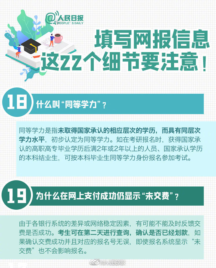 人民日报客户端|2021考研报名今日启动，这些细节请注意