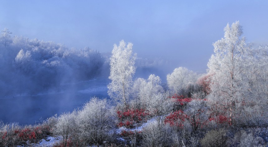 逊克大平台雾凇风景区图片