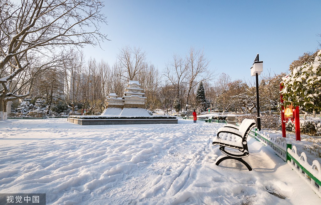 雪后的公园真美啊图片