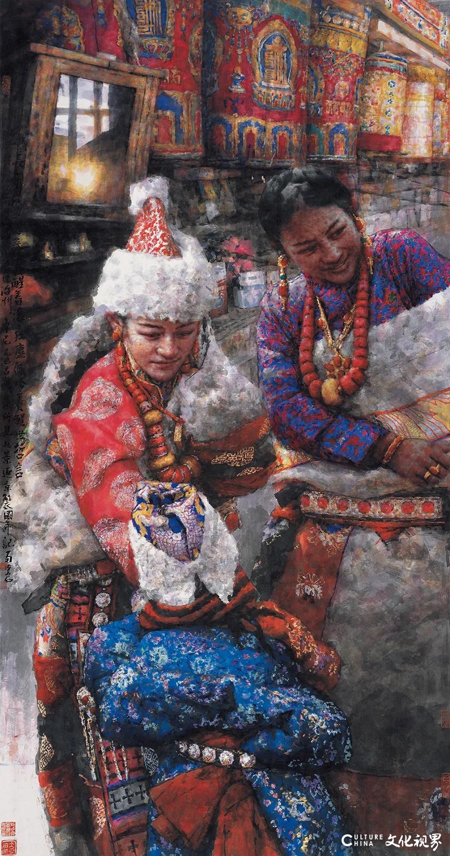 著名畫家南海巖應邀參展 《吉祥頌》235×122cm 2016年