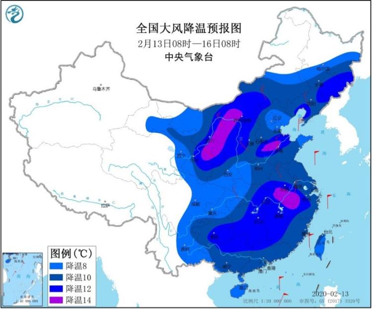 寒潮黄色预警！东北西北华北等地降温可达12℃至14℃