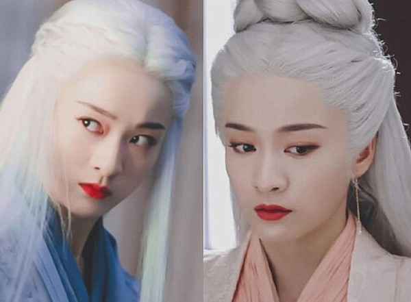 这两张照片是张雪迎的古装造型,看到之后是不是感觉比她的黑发造型