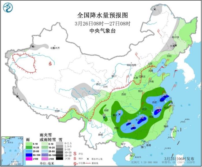 【中国新闻网】中东部将出现大范围降水，较强冷空气将影响中国大部