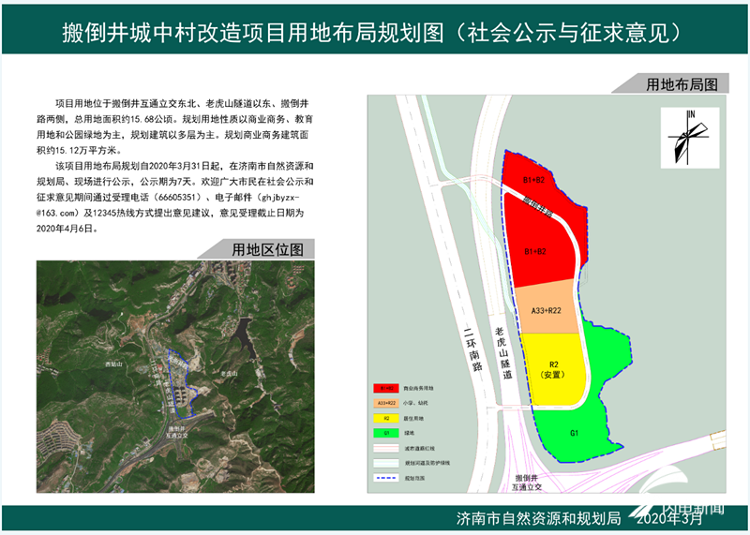 济南最大立交桥附近出新规划搬倒井城中村改造项目用地规划图出炉