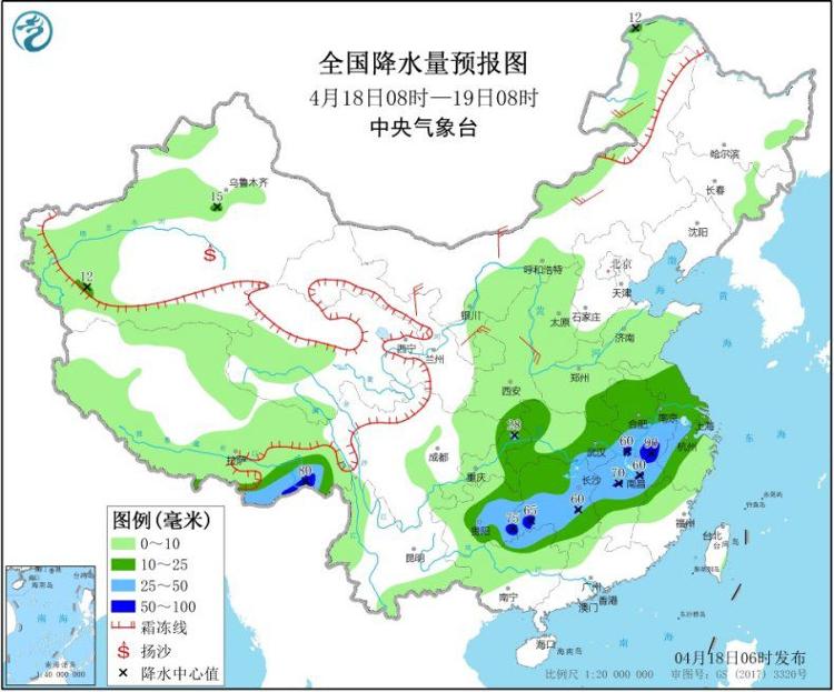 [中国天气网]明起冷空气再度来袭，周末中东部雨水不停歇