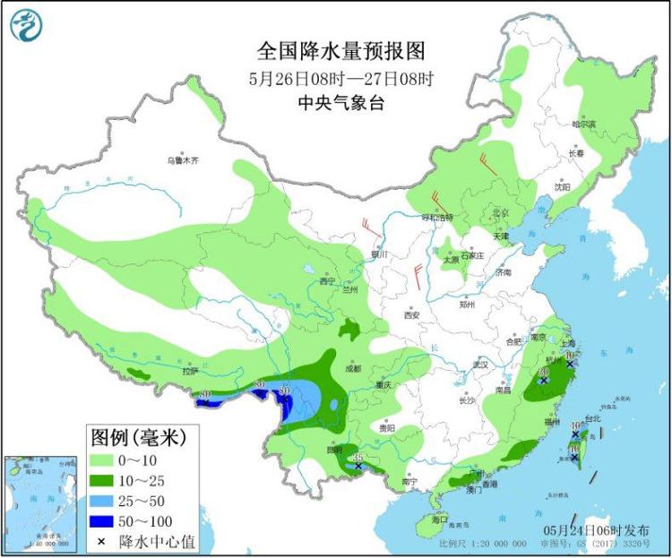 中国新闻网东北等地多阵雨天气，西南华南等地将有较强降水