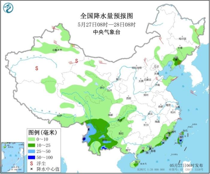 云南四川等地仍有较强降水 北方地区多大风天气