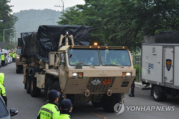 环球网疑似包含拦截导弹，驻韩美军连夜将装备运入“萨德”基地