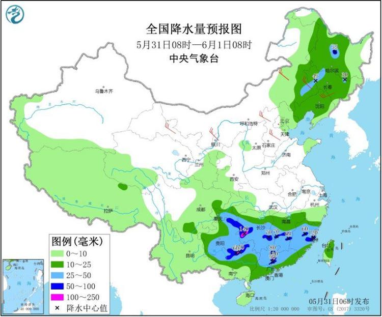 中国天气网华北东北多雷雨，南方强降雨不停歇