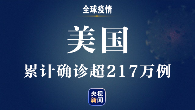 央视新闻客户端美国超217万例，全球新冠肺炎确诊病例超过824万例