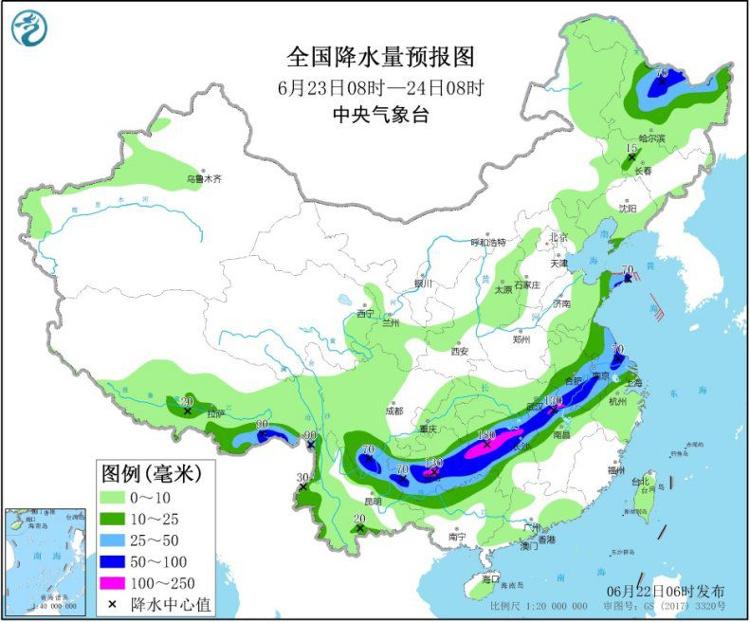 暴雨 长江中下游等地有持续强降雨 东北地区等地多降雨