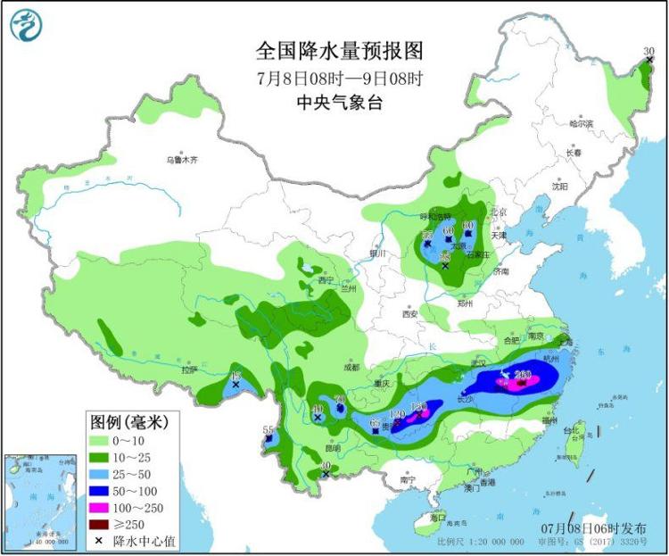 暴雨贵州至长江中下游地区有强降雨 局地有特大暴雨