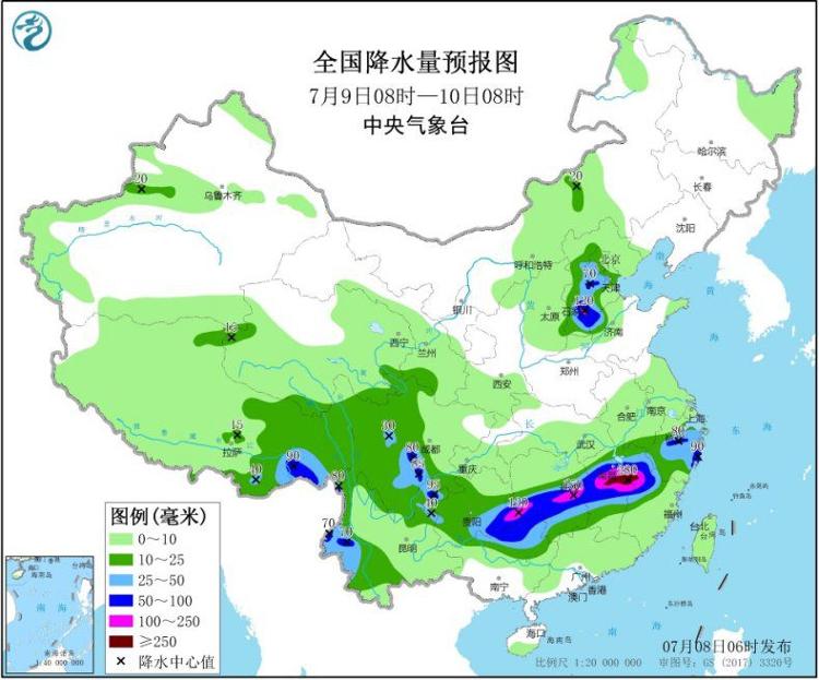 暴雨贵州至长江中下游地区有强降雨 局地有特大暴雨