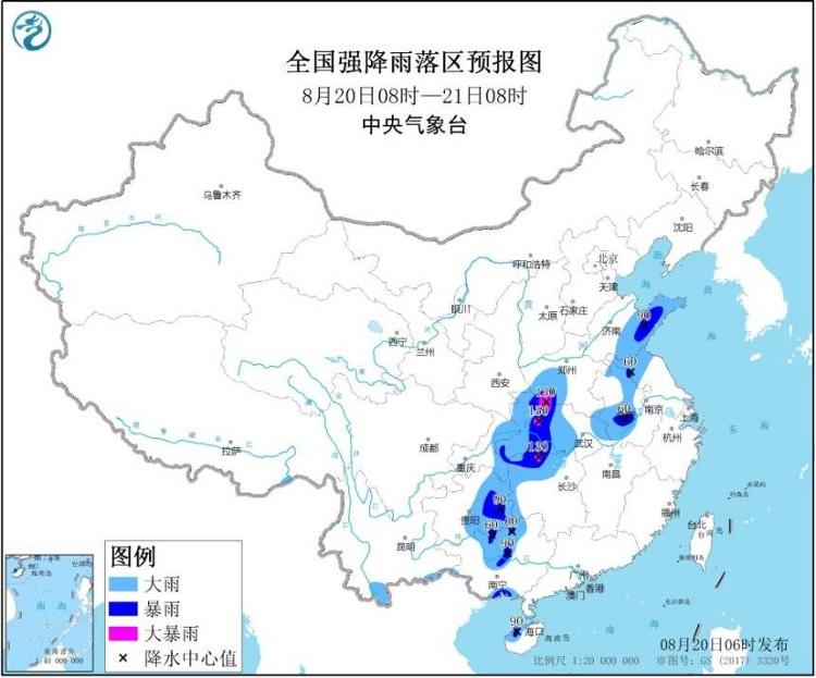 暴雨黄色预警：湖南、湖北、河南等地局地有大暴雨