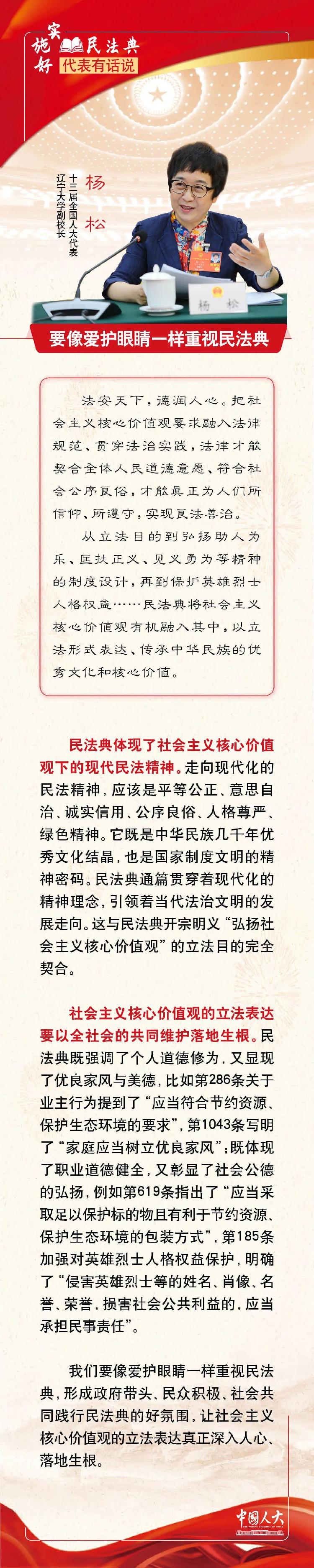 杨松：要像爱护眼睛一样重视民法典