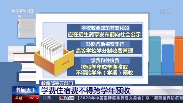 央视新闻客户端|要求各地完善教育收费政策体系，教育部等五部门印发通知