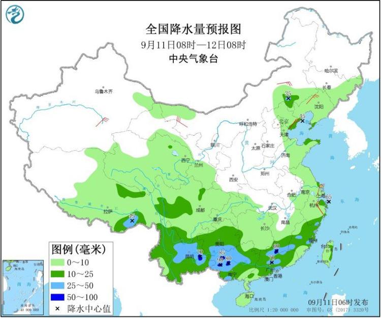 未来三天西南地区、江南、华南等地有中到大雨