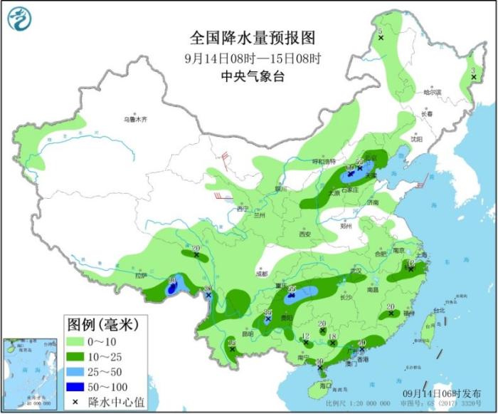 我国中东部将有大范围降雨过程 西北华北地区有雨