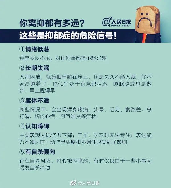 大众报业·海报新闻|抑郁症成人类第二大杀手！重点关注4类人群远离“心灵感冒”