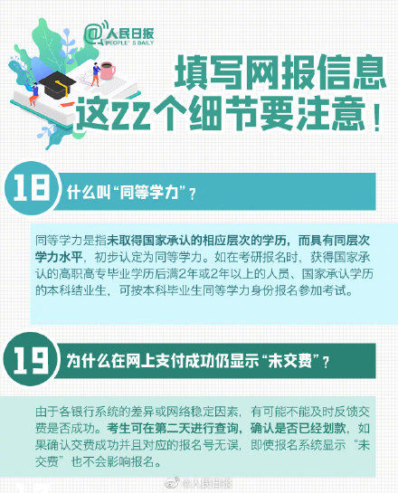 人民日报微博|2021考研开始预报名啦！这些填报细节考生请注意