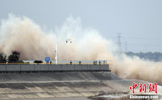 【央视新闻客户端】钱塘江大潮巨浪奔涌 场面壮观