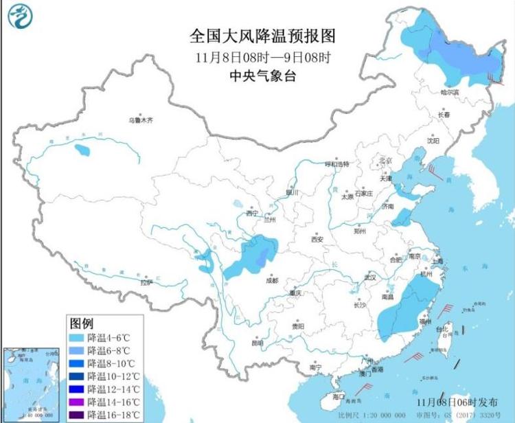 中国新闻网|冷空气继续影响东北华东 黑龙江吉林等地有小到中雪