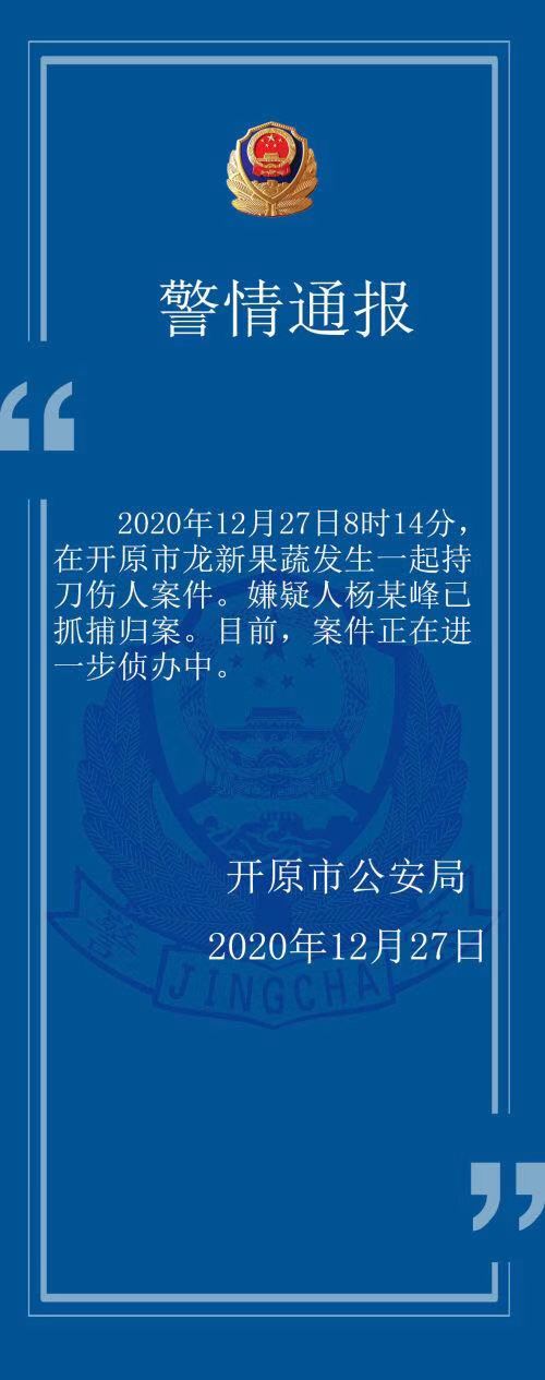 辽宁开原发生持刀杀人案：致7死7伤 嫌疑人被抓获