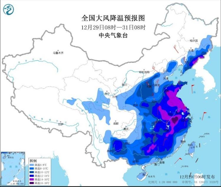寒潮橙色预警继续！低温0℃线将压至华南北部一带