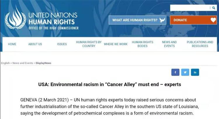 联合国人权专家严重关切美国环境种族主义