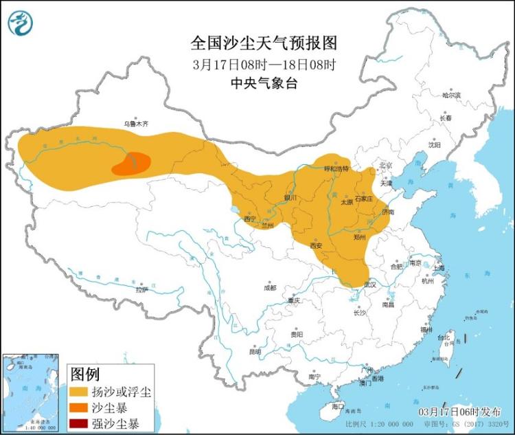 沙尘暴蓝色预警！我国11省区部分地区有扬沙或浮尘