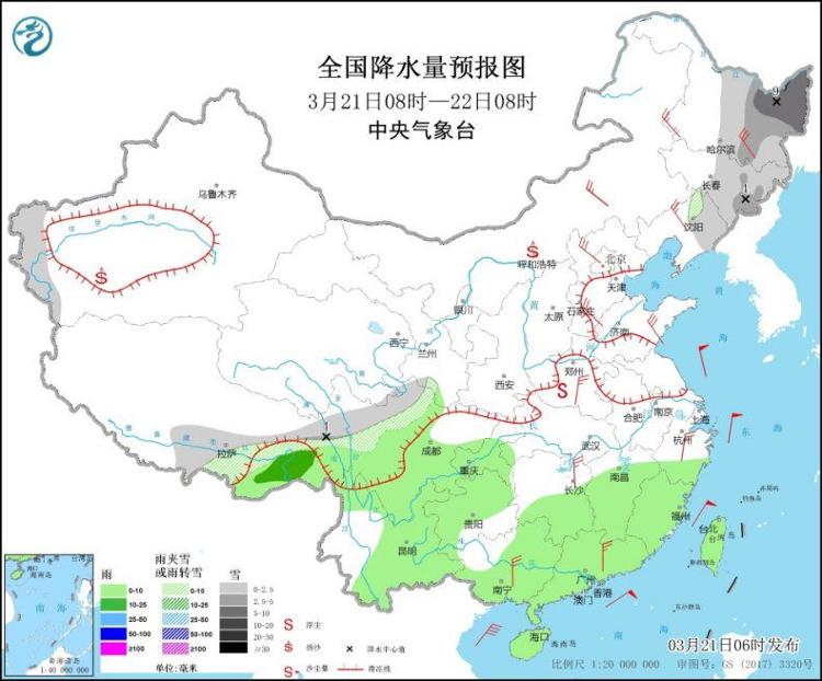 中东部雨雪降温过程即将结束 22日起气温将逐渐回升