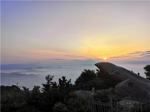 一场清雨落泰岱登山观日赏云海